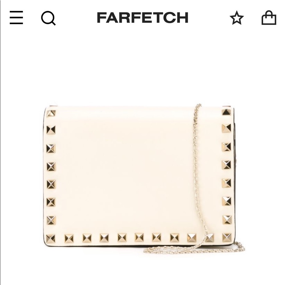 VALENTINO GARAVANI ivory pebbled leather clutch